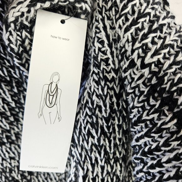 NWT Calvin Klein OS One Size Black/White Knit Infinity Loop Scarf MSRP $58 Women - Picture 8 of 13
